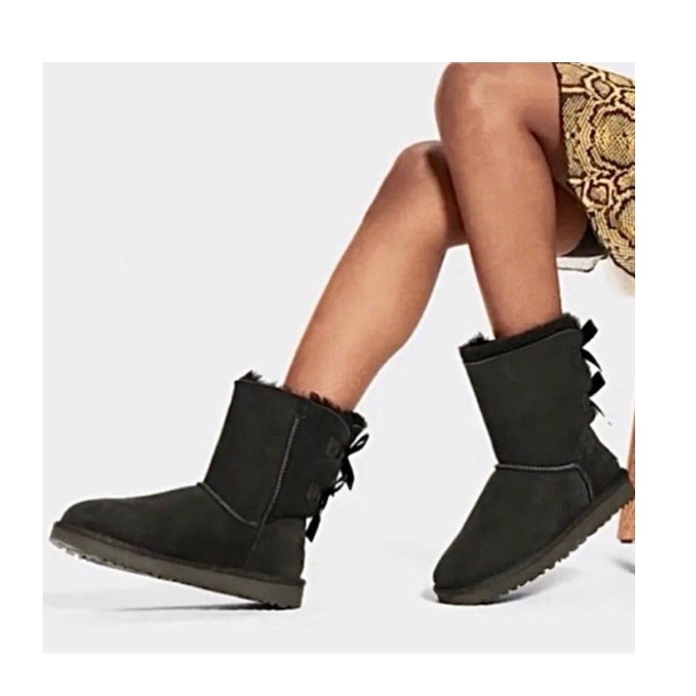 UGG Black Bailey Bow Tie Boots